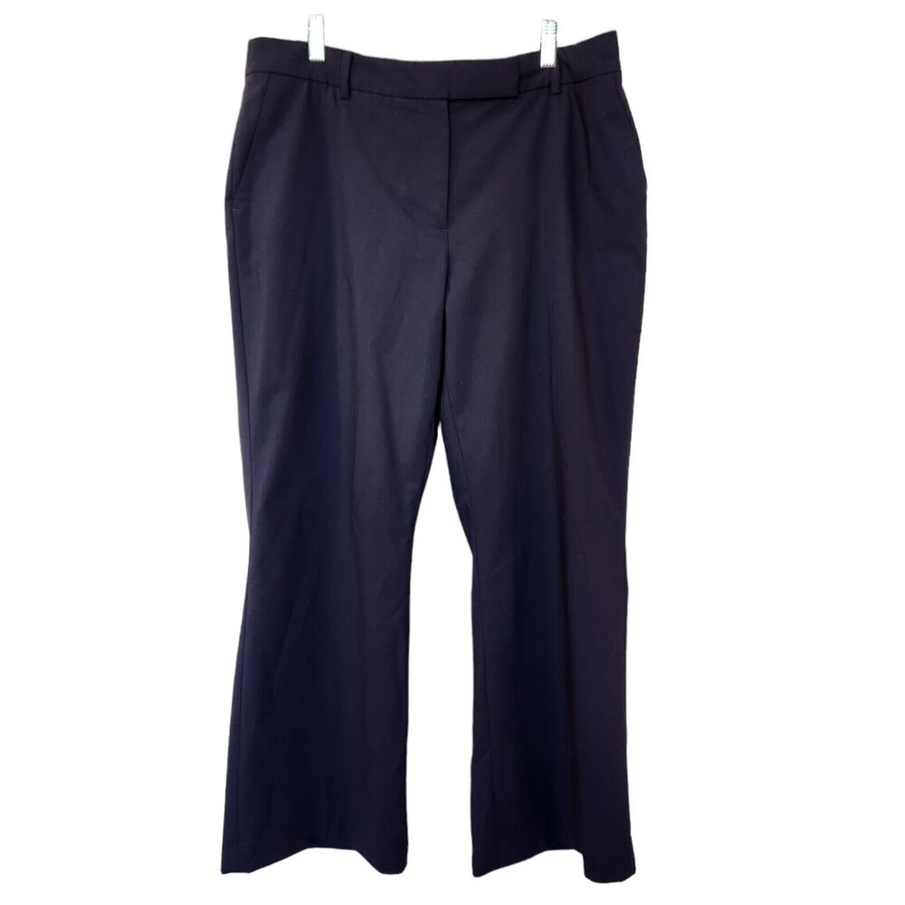 Lands End Outfitters Women's 14 Wool Blend Lined Straight Leg Black Career Pants